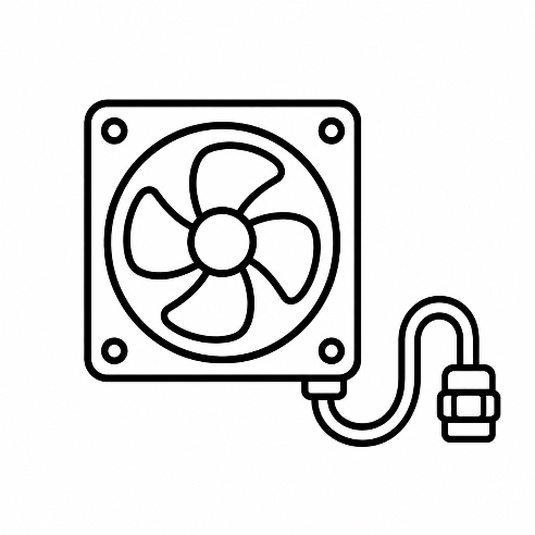 control cabinet cable and fan icon
