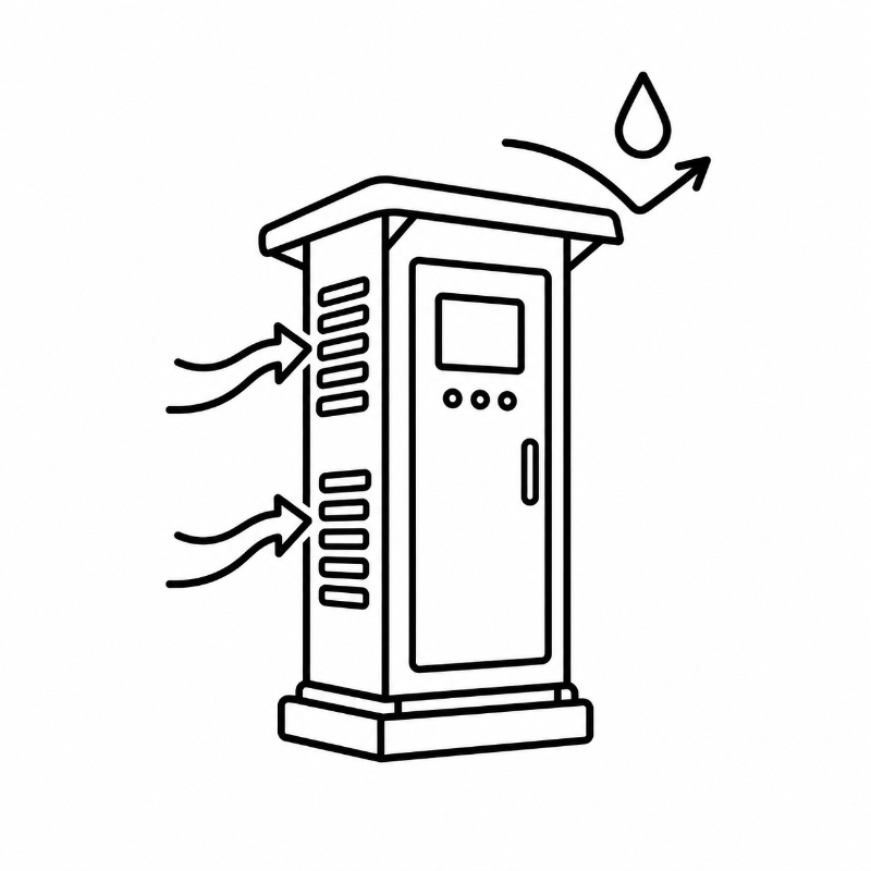 EV Charging Cabinet Cooling & Outdoor Details