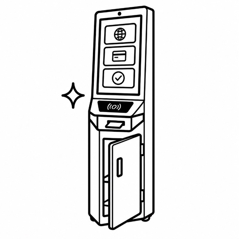 Metal Self Service Kiosk Enclosure Display & Interface Integration