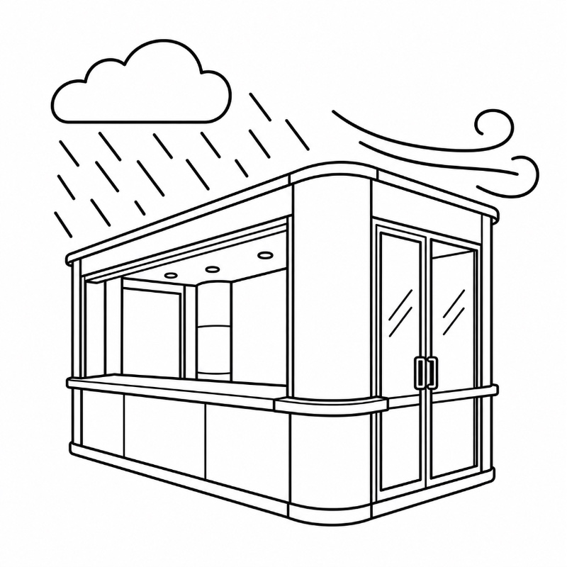 Custom Outdoor Service Booth Enclosure Weather Exposure