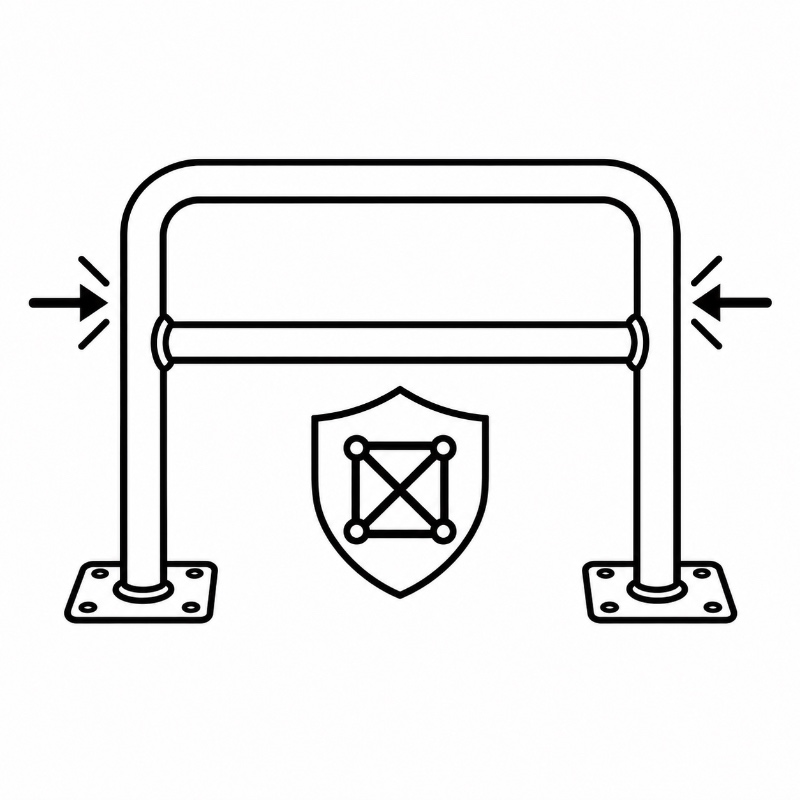U-Shaped Supermarket Safety Barrier Protected Area Fit