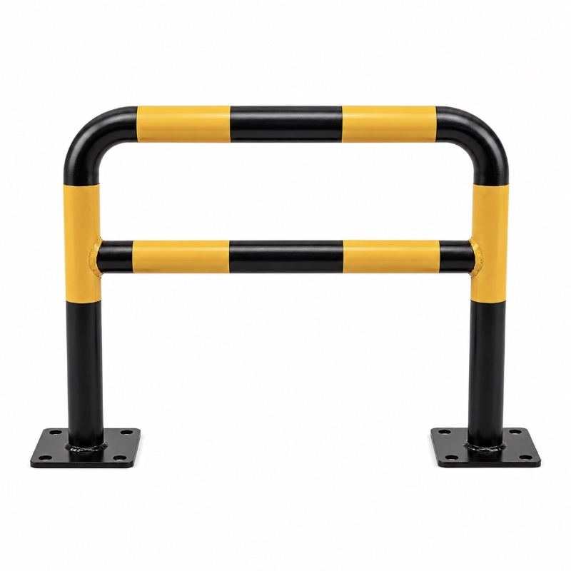 U-shaped supermarket safety barrier for shelf and equipment protection